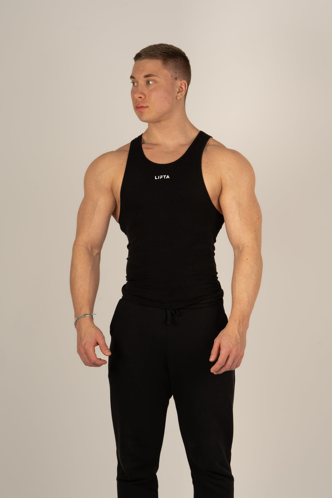 Core Ribbed Tank Top V1 - Pure Black