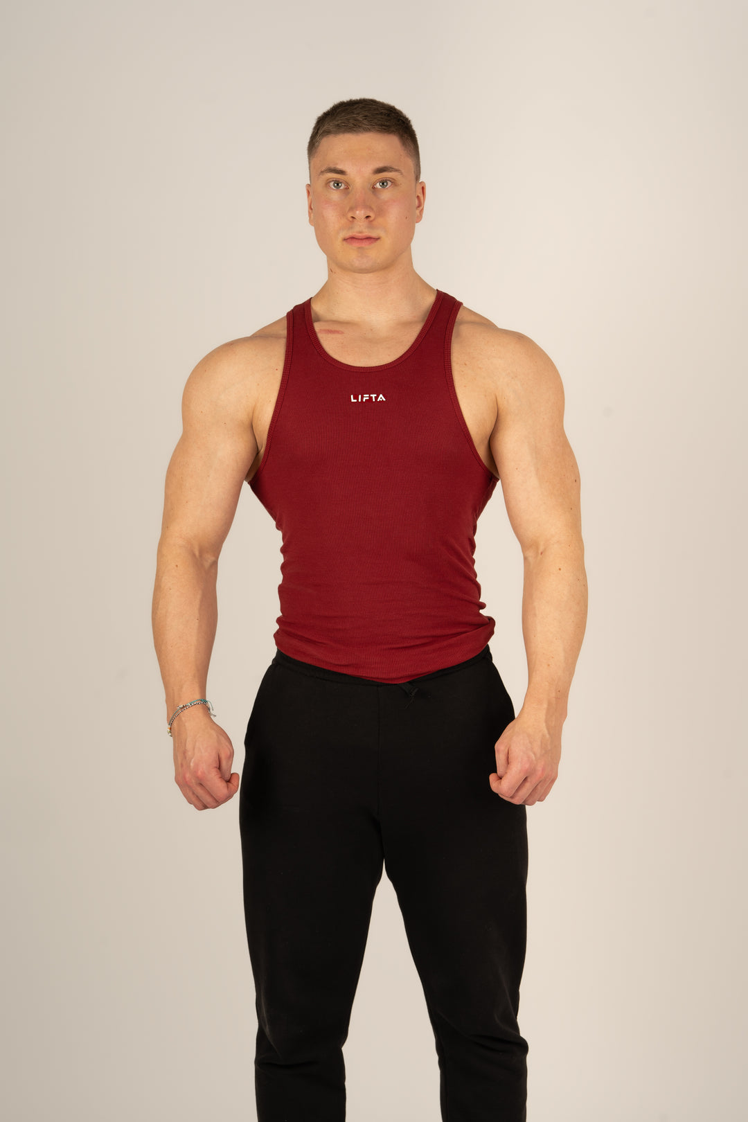 Core Ribbed Tank Top V1 - Deep Ruby