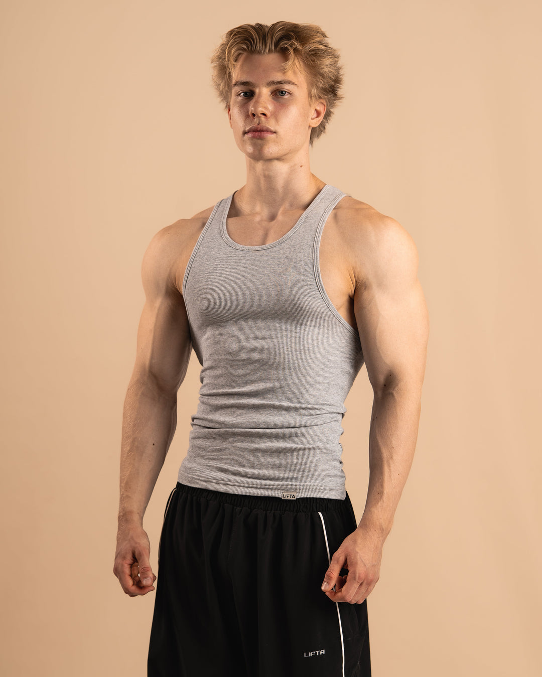 Core Ribbed Tank Top - Heather Gray