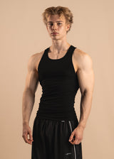 Core Ribbed Tank Top - Pure Black