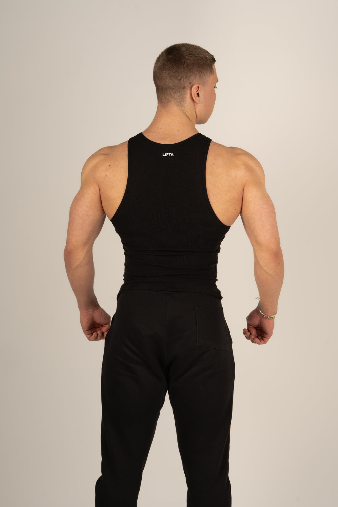 Core Ribbed Tank Top - Pure Black