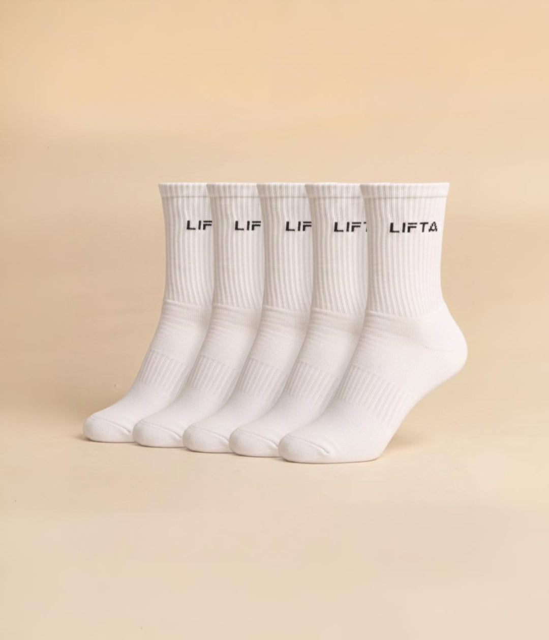 5 Pack - Core Crew Sukat - Pure White